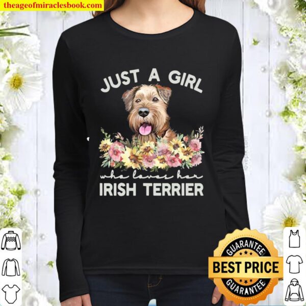 Womens Just A Girl Who Loves Her Irish Terrier Women Long Sleeved
