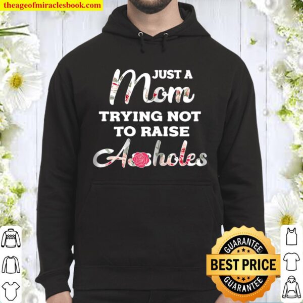 Womens Just A Mom Trying Not To Raise A-Holes Hoodie