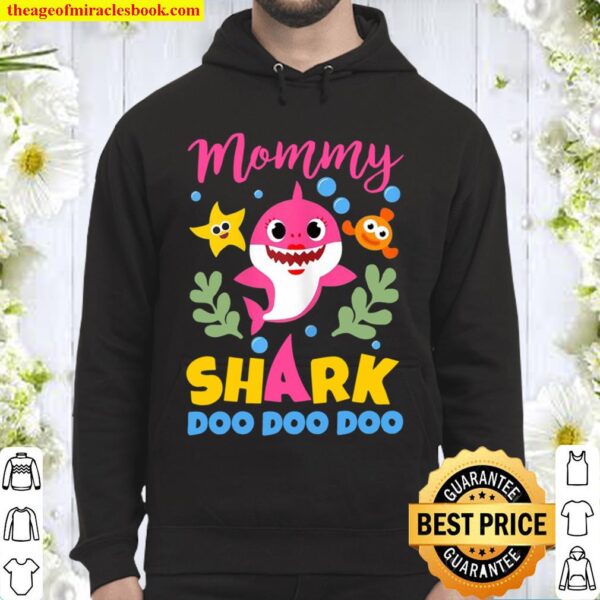 Womens Mommy Shark Gift Cute Baby Shark Family Matching Outfits Hoodie