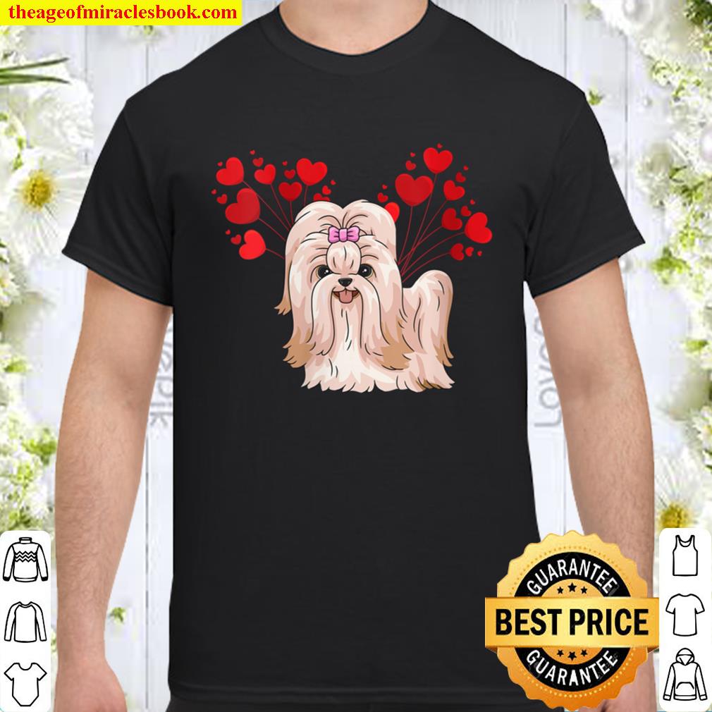 Womens Shih Tzu Valentines Day Shirt Cute Dog Valentine Gift 2021 Shirt, Hoodie, Long Sleeved, SweatShirt