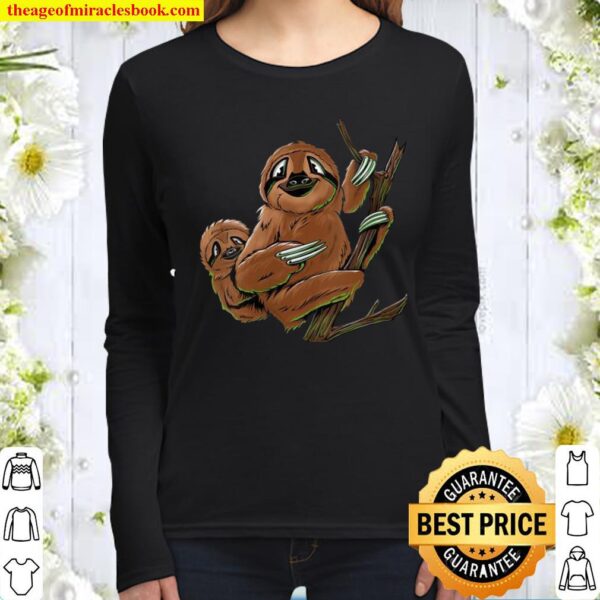 Womens Sloths Love Sloth Crazy Lazy Slow Cute Critters Furries Women Long Sleeved