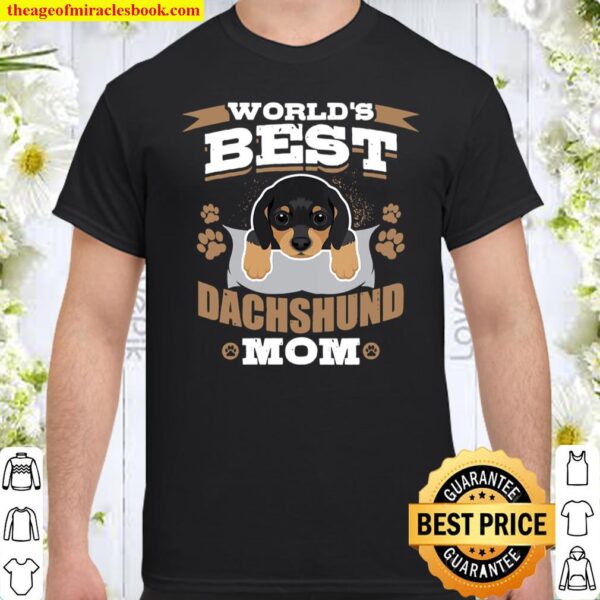Womens World’s Best Dachshund Mom Dog Owner V-Neck Shirt