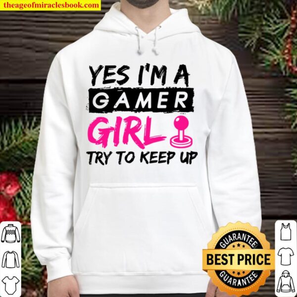 Womens Yes I’m A Gamer Girl Gaming Girl V-Neck Hoodie