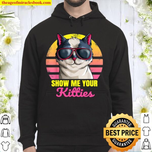 Zeig mir deine Kätzchen Retro Vintage Sunset Kitty Katzen Hoodie