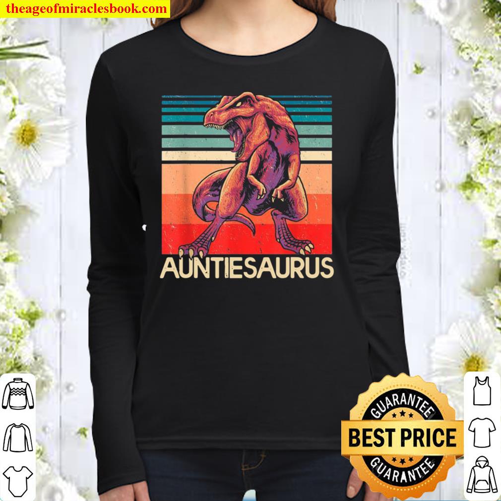 AuntieSaurus T Rex Auntie Saurus Dinosaur Women Long Sleeved