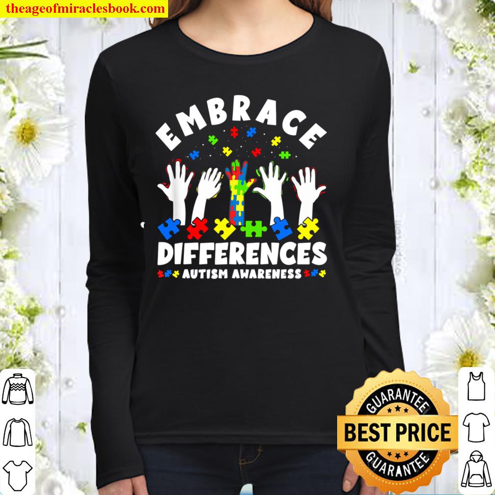 Autism Mom Mother Mama Embrace Differences Women Long Sleeved