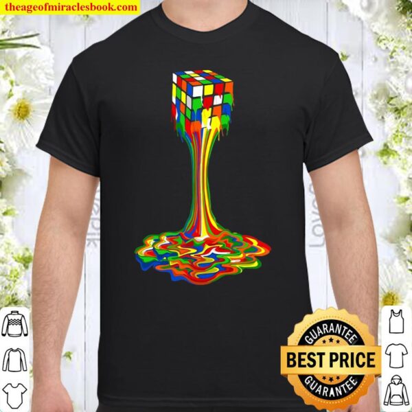 Awesome Graphic Melting Rubik Rubix Rubics Cube Shirt