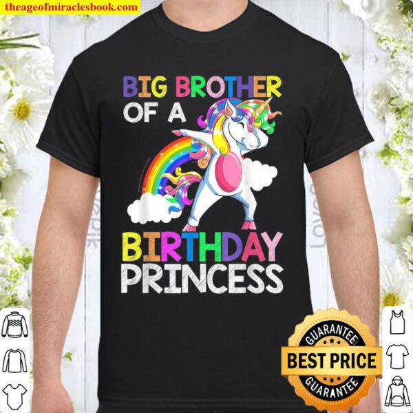 Big Brother Of The Birthday Princess Unicorn Rainbow Shirt