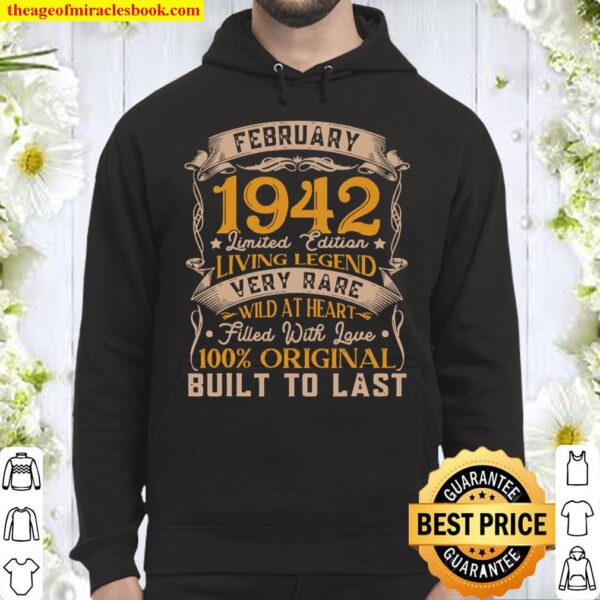 Born In February 1942 Vintage 79Th Birthday Gifts 79 Yrs Old Hoodie