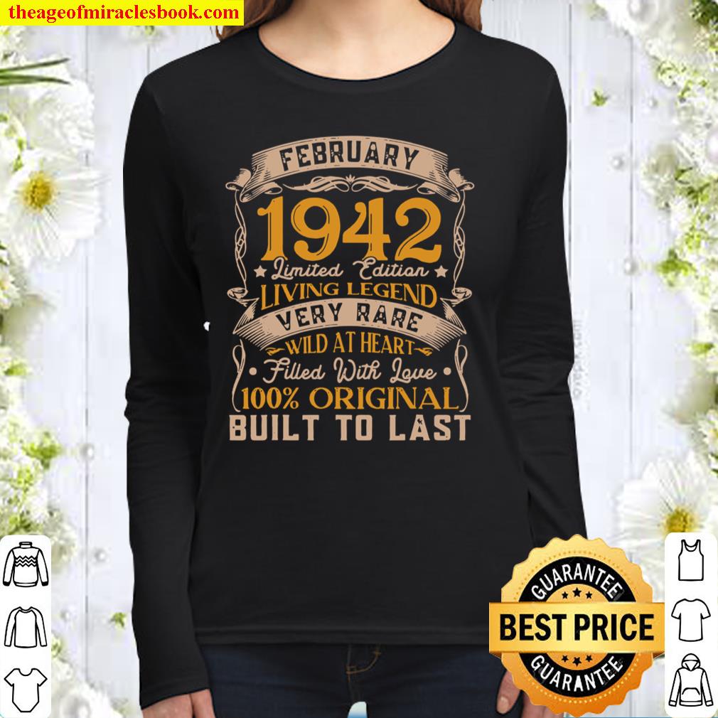 Born In February 1942 Vintage 79Th Birthday Gifts 79 Yrs Old Women Long Sleeved