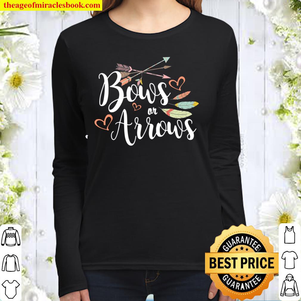 Bows Or Arrows Gender Reveal Party Gift Women Long Sleeved