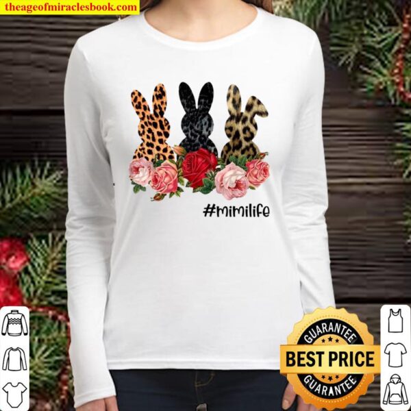 Cute Easter Bunny Flowers Happy Easter Day Women Long Sleeved