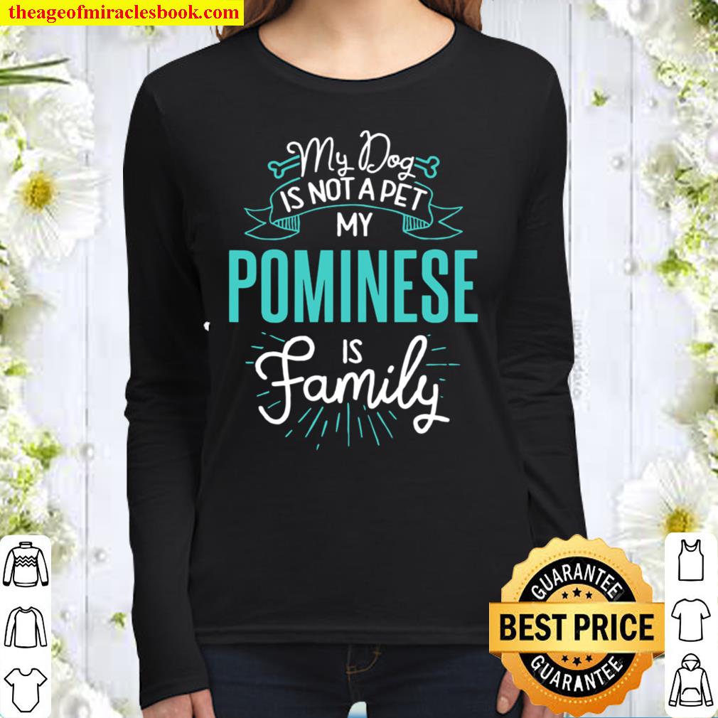 Cute Pominese Shirt Family Dog Women Long Sleeved
