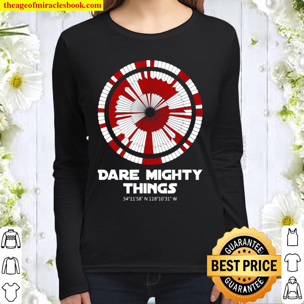 Dare Mighty Things Perseverance Mars Rover Landing Pattern Women Long Sleeved
