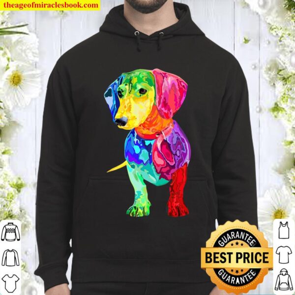Dog Lover Gifts Dachshund For Womens Colorful Weiner Dog Men Hoodie