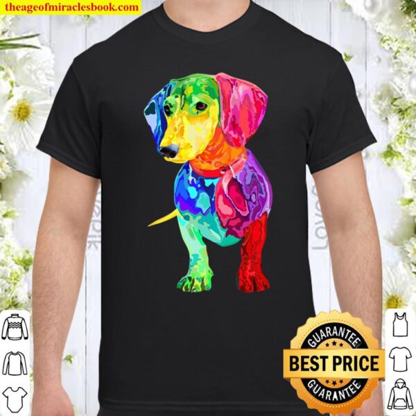 Dog Lover Gifts Dachshund For Womens Colorful Weiner Dog Men Shirt