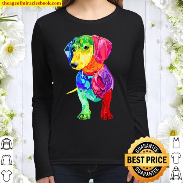 Dog Lover Gifts Dachshund For Womens Colorful Weiner Dog Men Women Long Sleeved