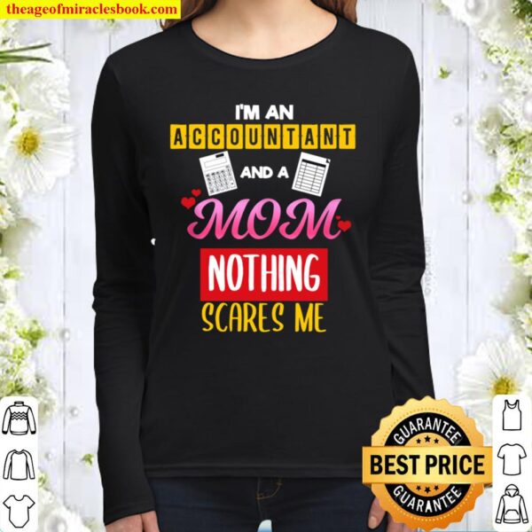 Finance Accounting Mom Mama Mother Scary I Gift Idea Women Long Sleeved