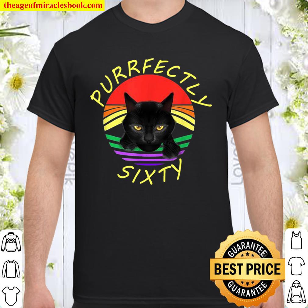 Funny 60th Birthday Gag 1961 Black Cat Rainbow Bright hot Shirt, Hoodie, Long Sleeved, SweatShirt