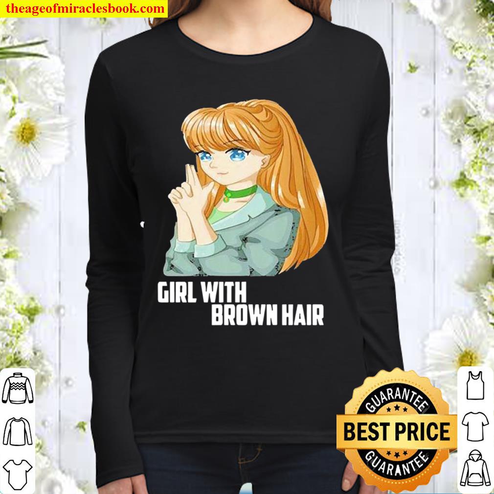 Girl with brown hair Women Long Sleeved