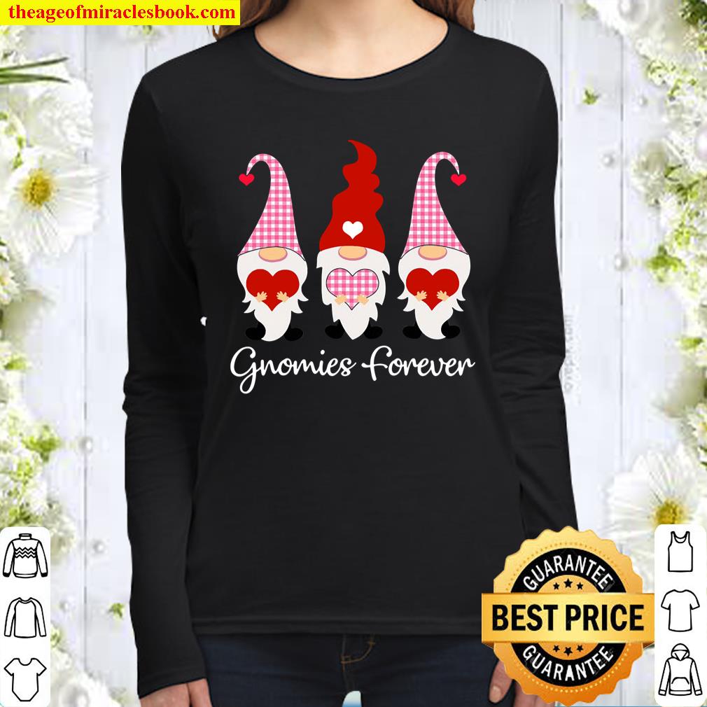Gnomies Forever Valentine Gnome Best Friends Matching Women Long Sleeved