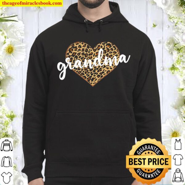 Grandma Leopard Print Heart Cute Gift Hoodie