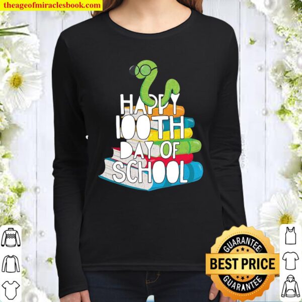 Happy 100Th Day Of School Shirt For Teacher Or Child Women Long Sleeved