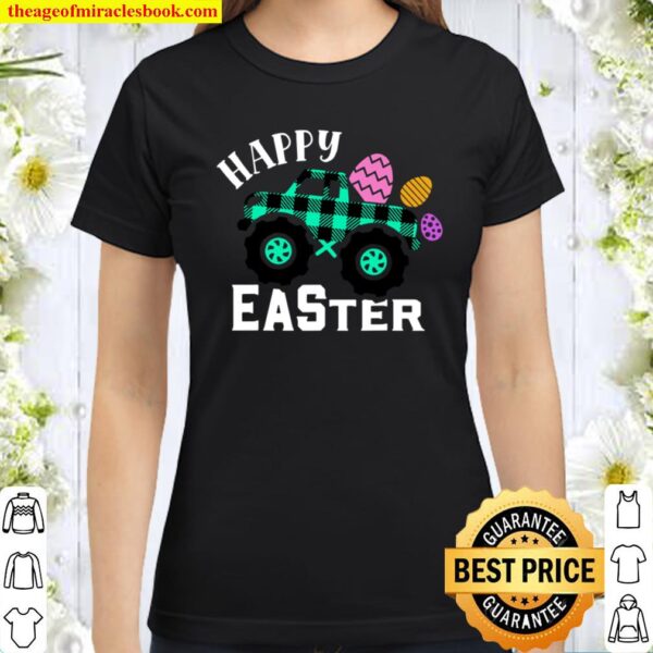 Happy Easter Plaid Monster Truck Classic Women T-Shirt