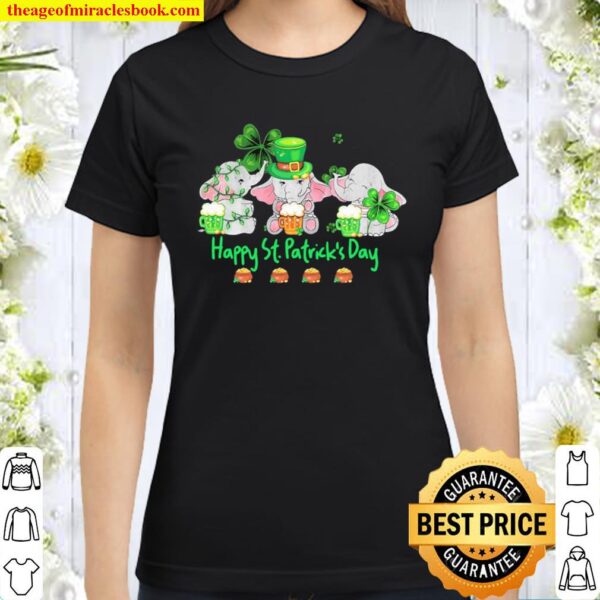 Happy St. Patrick’s Day Elephant Irish Classic Women T-Shirt
