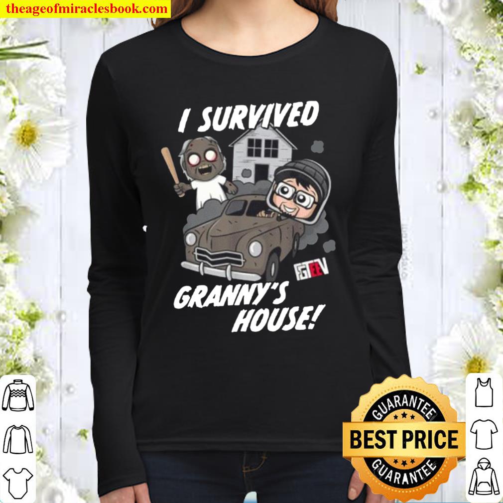 I Survived Granny’s House Gaming Family Game Style Women Long Sleeved