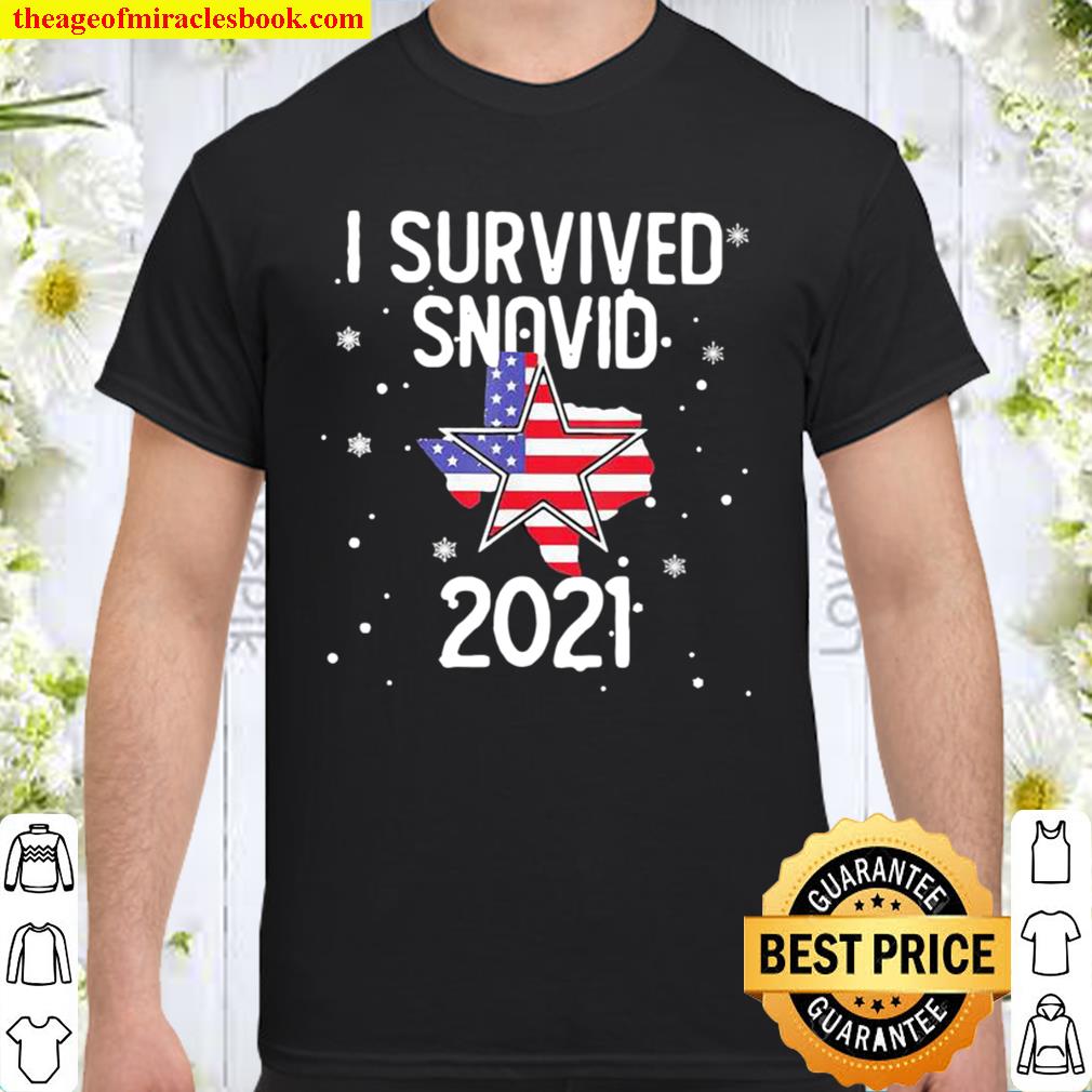 I Survived Snovid 2021 Star American Flag hot Shirt, Hoodie, Long Sleeved, SweatShirt