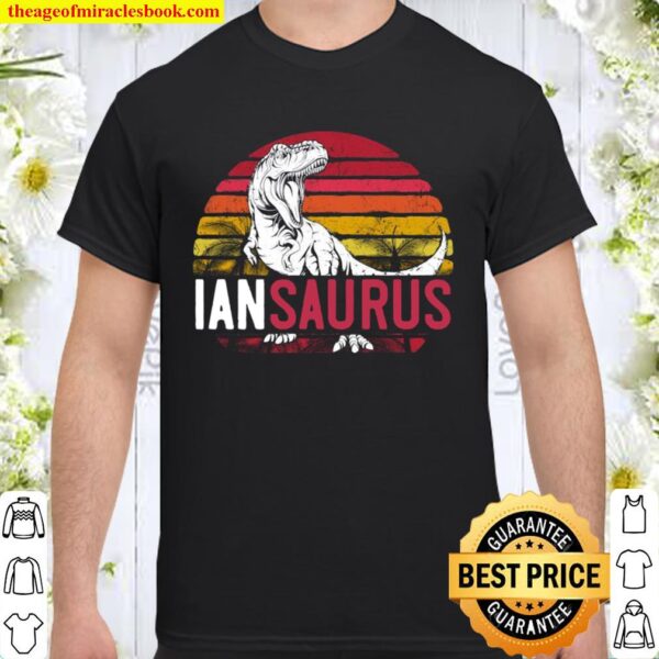 Ian Saurus Personalized Dinosaur T Rex Name Boys Shirt