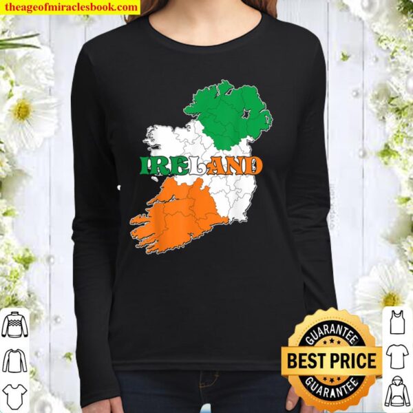 Ireland Happy St. Patrick_ Day Irish Beautiful Country Women Long Sleeved