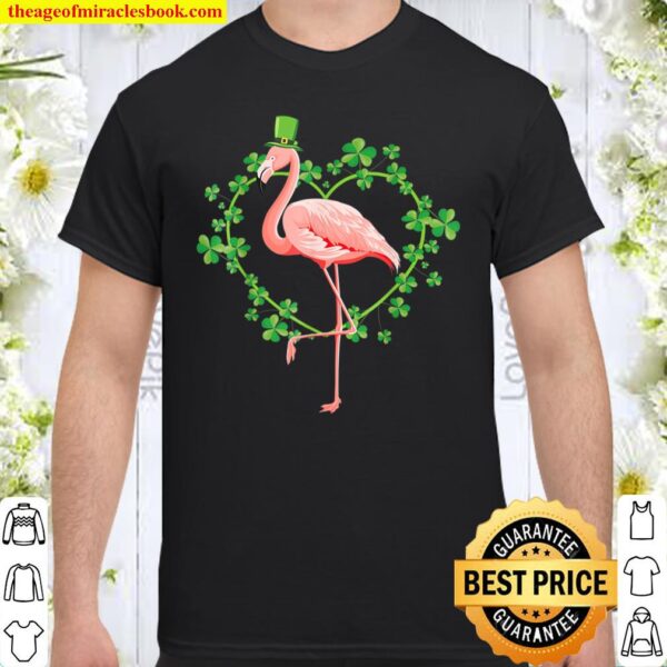 Irish Flamingo Green Saint Patrick Day Lucky St Pattys Gifts Shirt