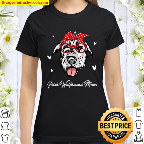 Irish Wolfhound Mom Leopard Print Dogs Mother Day Classic Women T-Shirt