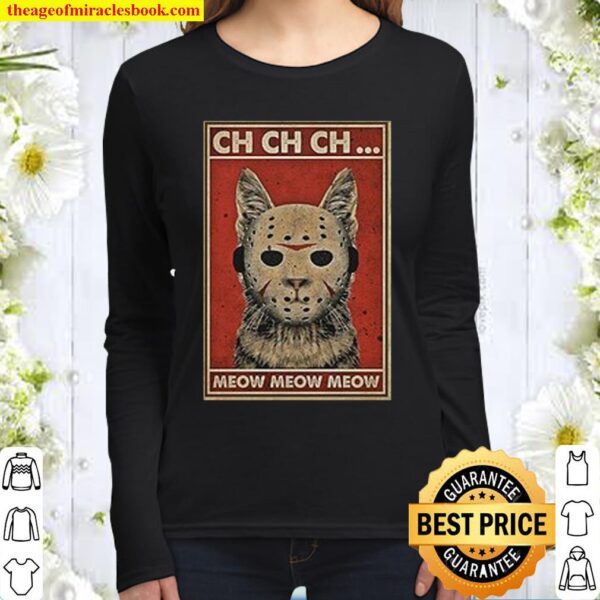 Jason Voorhees cat ch ch ch meow meow meow Women Long Sleeved