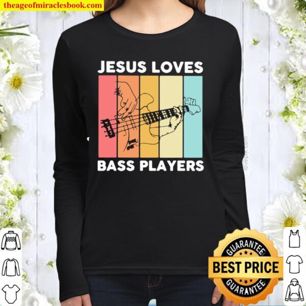 Jesus Loves Bass Players Vintage Women Long Sleeved