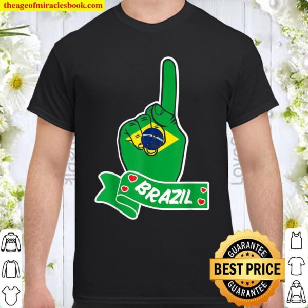 Love Brazil With Flag Raised Fist Brasil Pride Shirt
