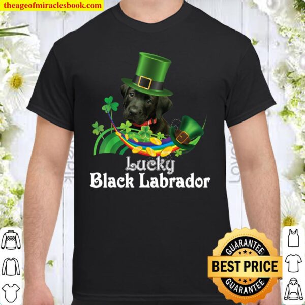 Lucky Black Labrador Dog Leprechaun Shamrock St. Patrick Day Shirt