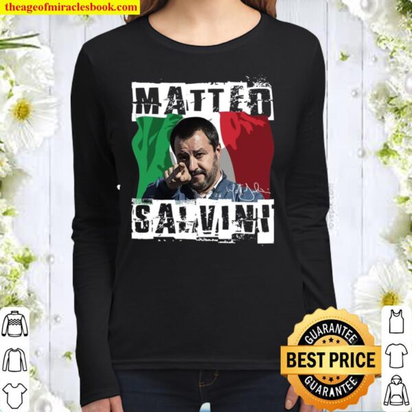 Matteo Salvini Forza Lega Salvini Italy Flag Women Long Sleeved