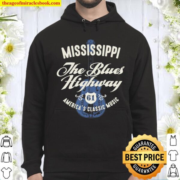 Mississippi The Blues Highway 61 Music USA Guitar Vintage Hoodie