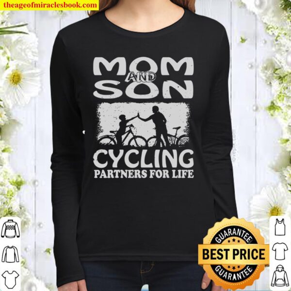 Mother and Son Cycling Partners For Life Women Long Sleeved