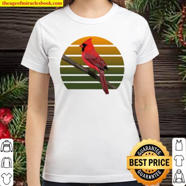 Northern Cardinal Bird Painting Backyard Birds Birder Classic Women T-Shirt