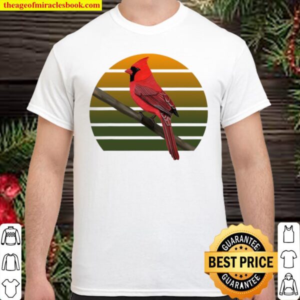 Northern Cardinal Bird Painting Backyard Birds Birder Shirt