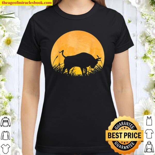 Official Ox Easy Halloween Outfit Cattle Oxen Moon Costume Classic Women T-Shirt