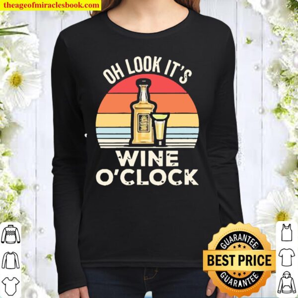 Oh look it’s Wine O’clock vintage Women Long Sleeved