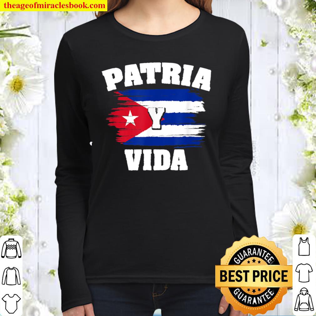 Patria Y Vida Cuba Cuban Freedom Movement Himno Cubano Women Long Sleeved