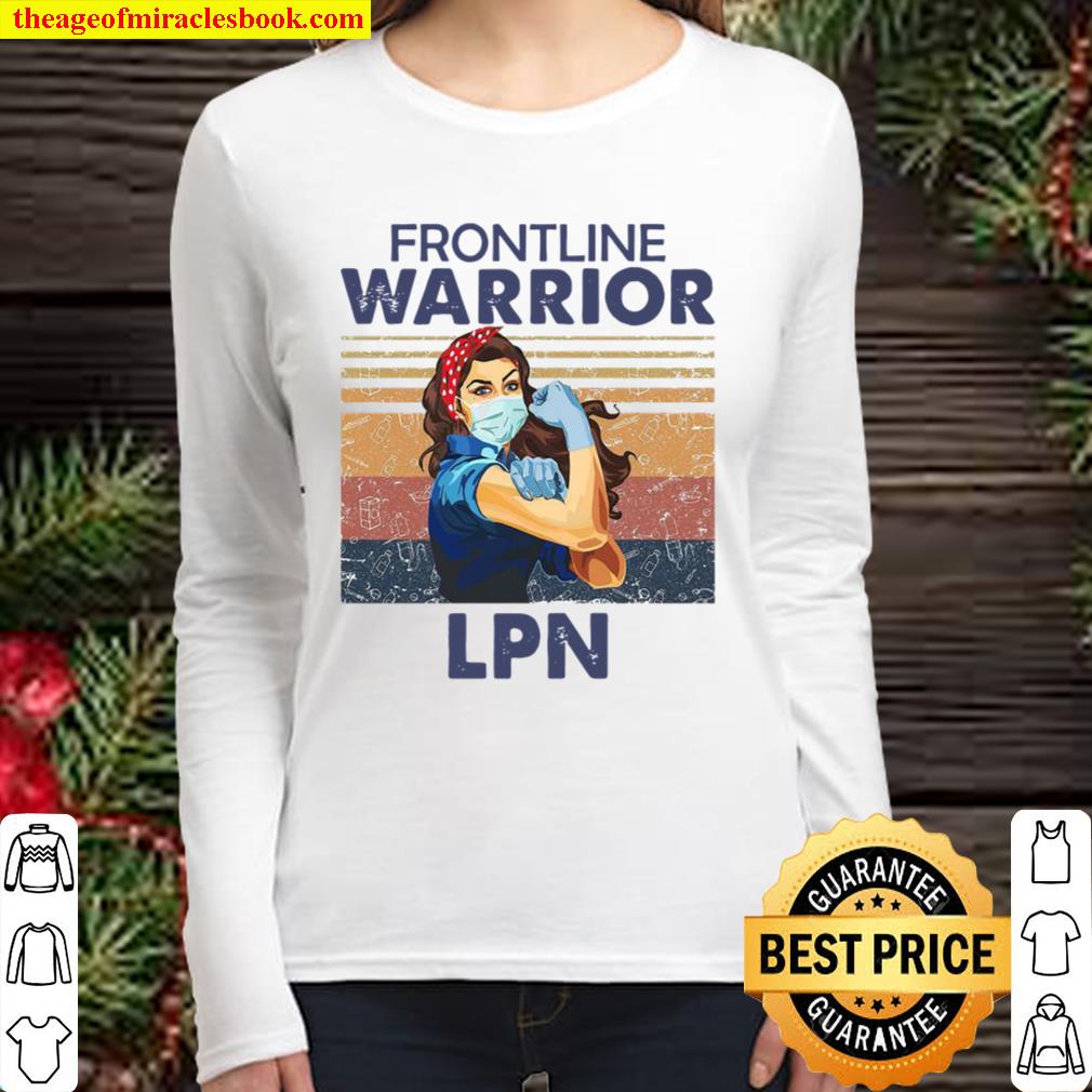 Retro Strong Woman Face Mask Frontline Warrior LPN Vintage Women Long Sleeved