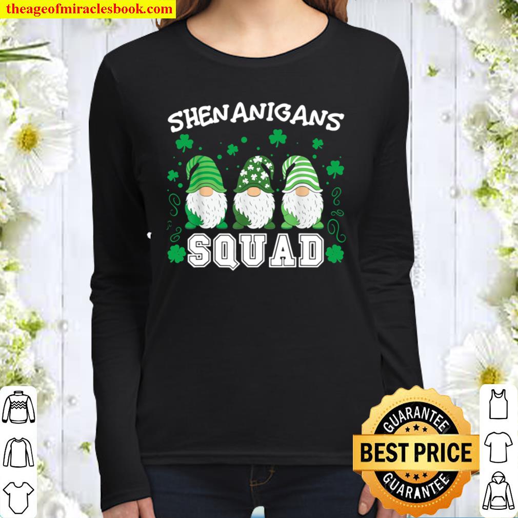 Shenanigans Squad T-Shirt St Patrick_s Day Gift Women Long Sleeved
