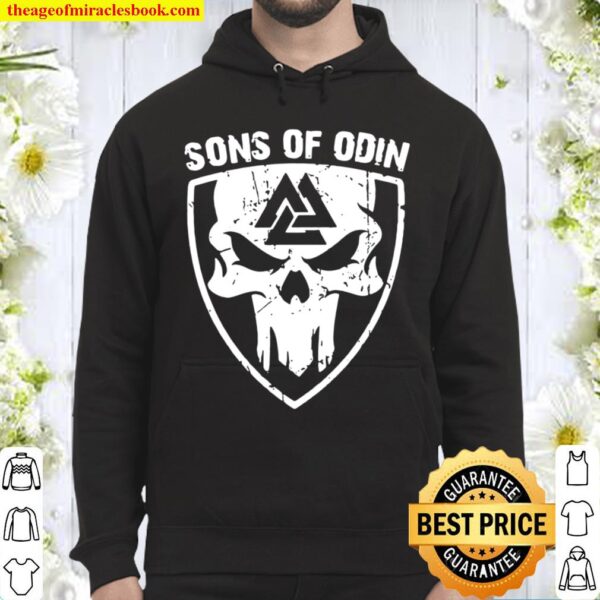 Sons Of Odin With Valknut Back Skull Hoodie